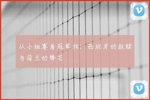 从小组赛看冠军相：西班牙的救赎与荷兰的锋芒